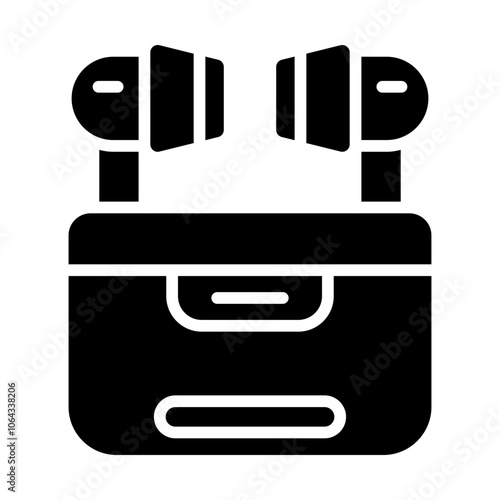 Wireless Earbuds Solid Icon