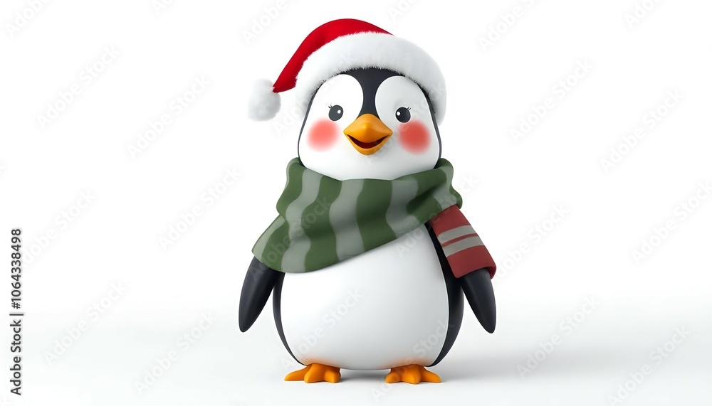 Christmas penguin with hat and scarf Christmas penguin with hat and scarf