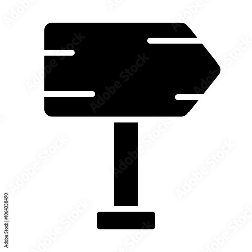 Wooden Sign Solid Icon