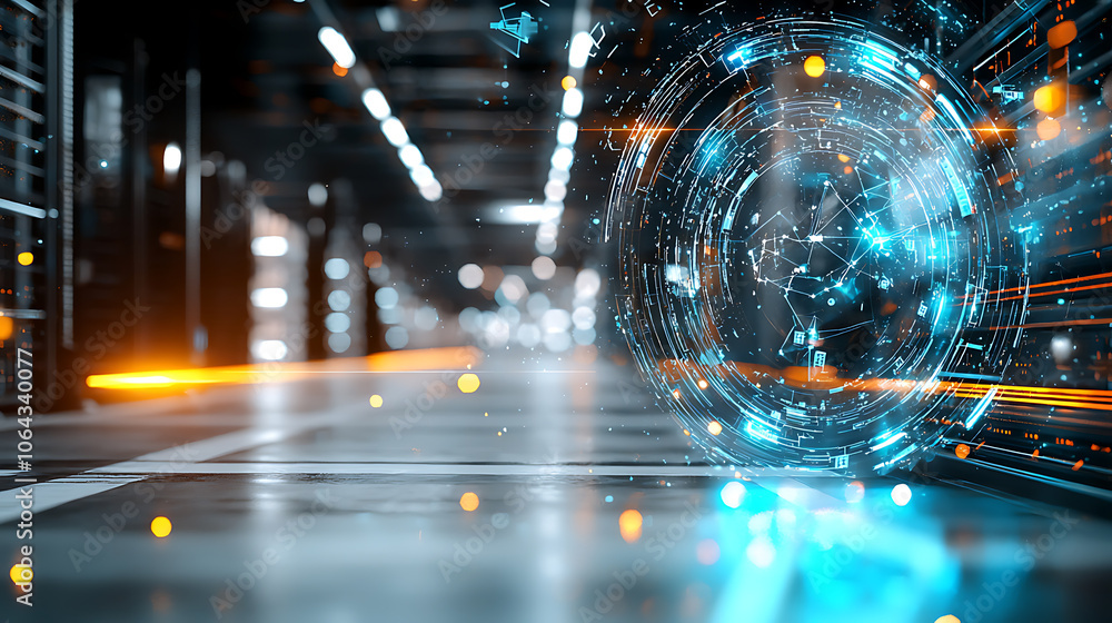 Fototapeta premium Optimize warehouse efficiency by implementing a digital twin for real-time cost savings and performance monitoring