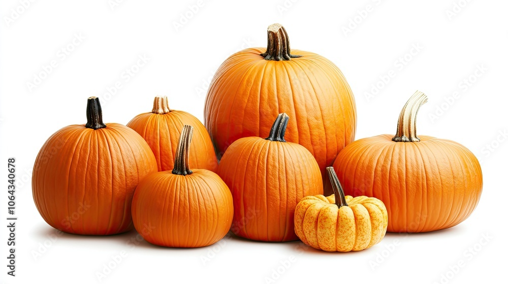 Various Sizes of Vibrant Orange Pumpkins Various Sizes of Vibrant Orange Pumpkins
