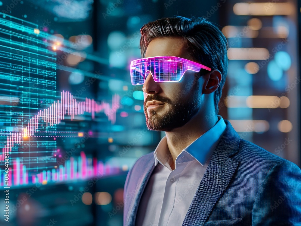 Business Professional Using Augmented Reality Technology Business Professional Using Augmented Reality Technology