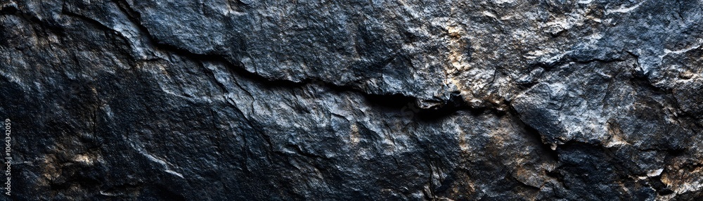 A Close-Up View of Dark Gray Rock with Cracks and Texture A Close-Up View of Dark Gray Rock with Cracks and Texture
