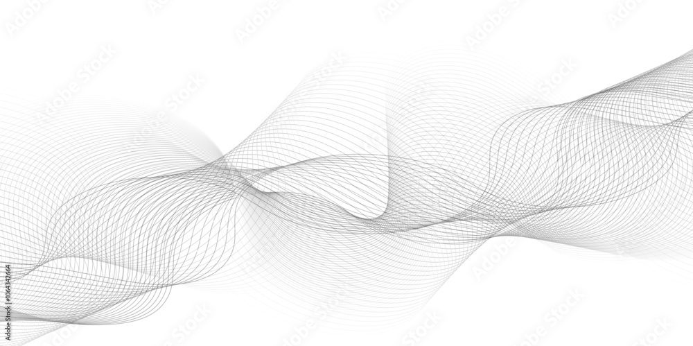 White wave curve lines banner background design. Abstract soft wave lines dynamic flowing gray light isolated background. Vector Illustration of the gray pattern of lines. Black stripes on white .
White wave curve lines banner background design. Abstract soft wave lines dynamic flowing gray light isolated background. Vector Illustration of the gray pattern of lines. Black stripes on white .