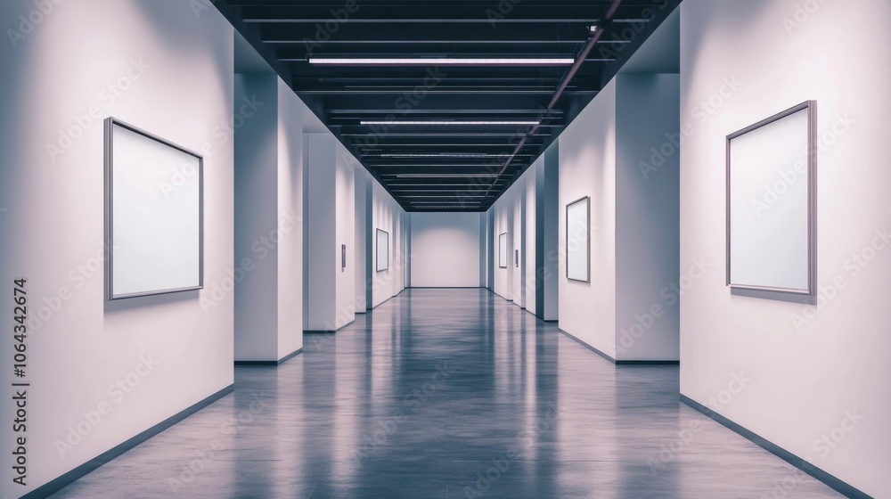 Contemporary art gallery interior perspective Contemporary art gallery interior perspective