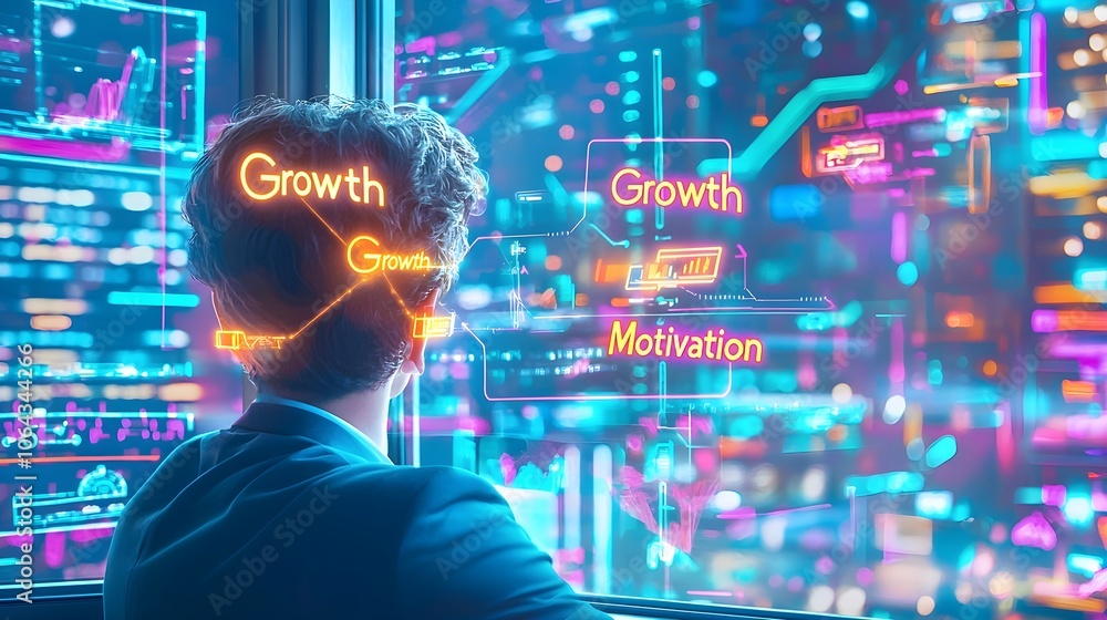 Businessman Growth Motivation Concept Businessman Growth Motivation Concept