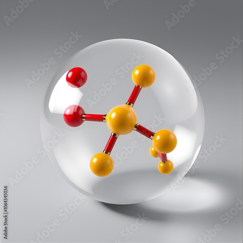 3d model of cysteine molecule glass ball