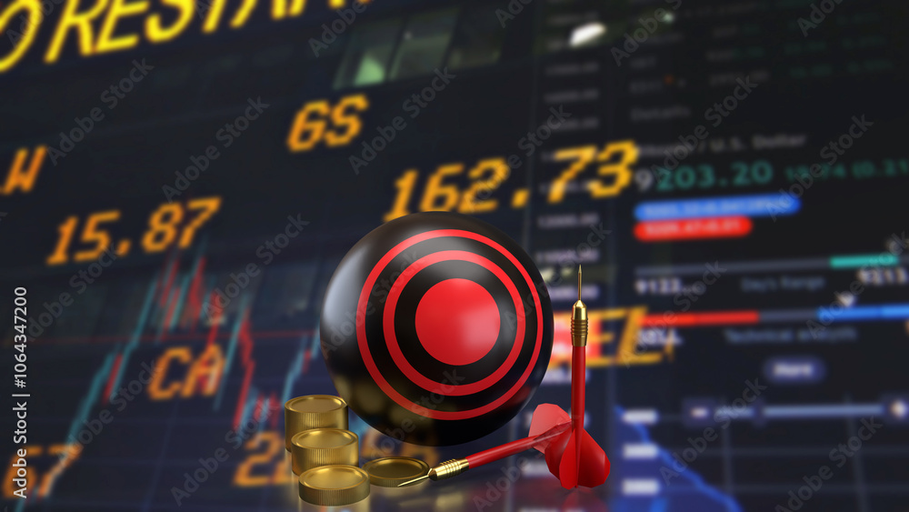 The red dart and target for Business concept 3d rendering. The red dart and target for Business concept 3d rendering.