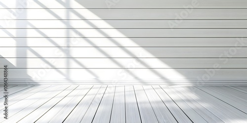 White Wood Wall and Floor with Window Light