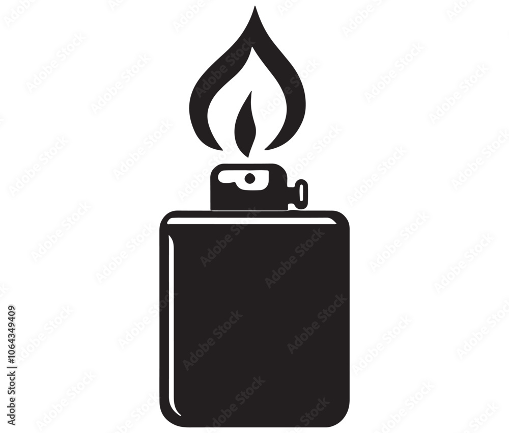 Gas lighter vector illustration, Gas lighter isolated on white background, Lighter icon vector Gas lighter vector illustration, Gas lighter isolated on white background, Lighter icon vector