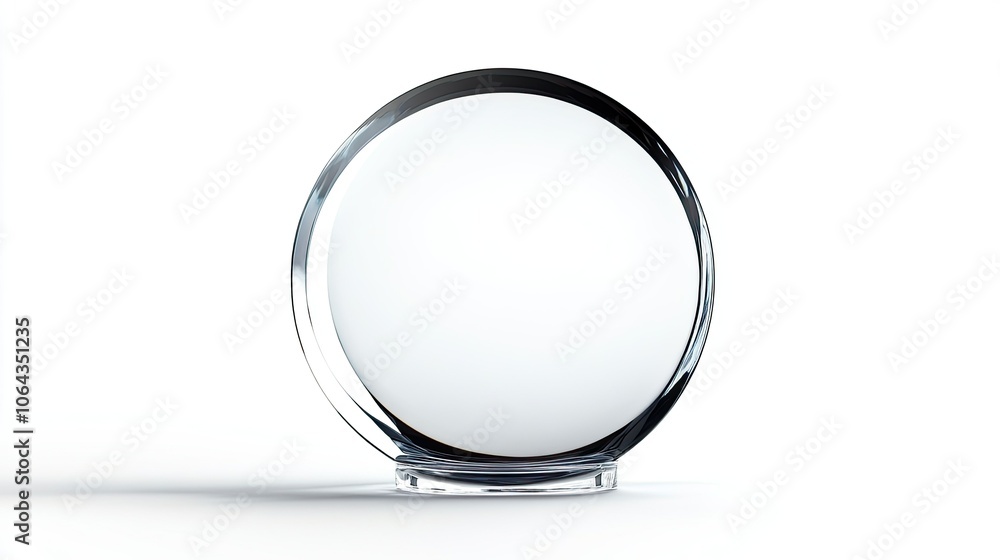 Glass Crystal Sphere on White Background Glass Crystal Sphere on White Background