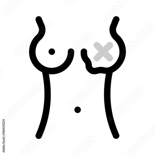 infected with breast cancer icon with duoline style, perfect for user interface projects