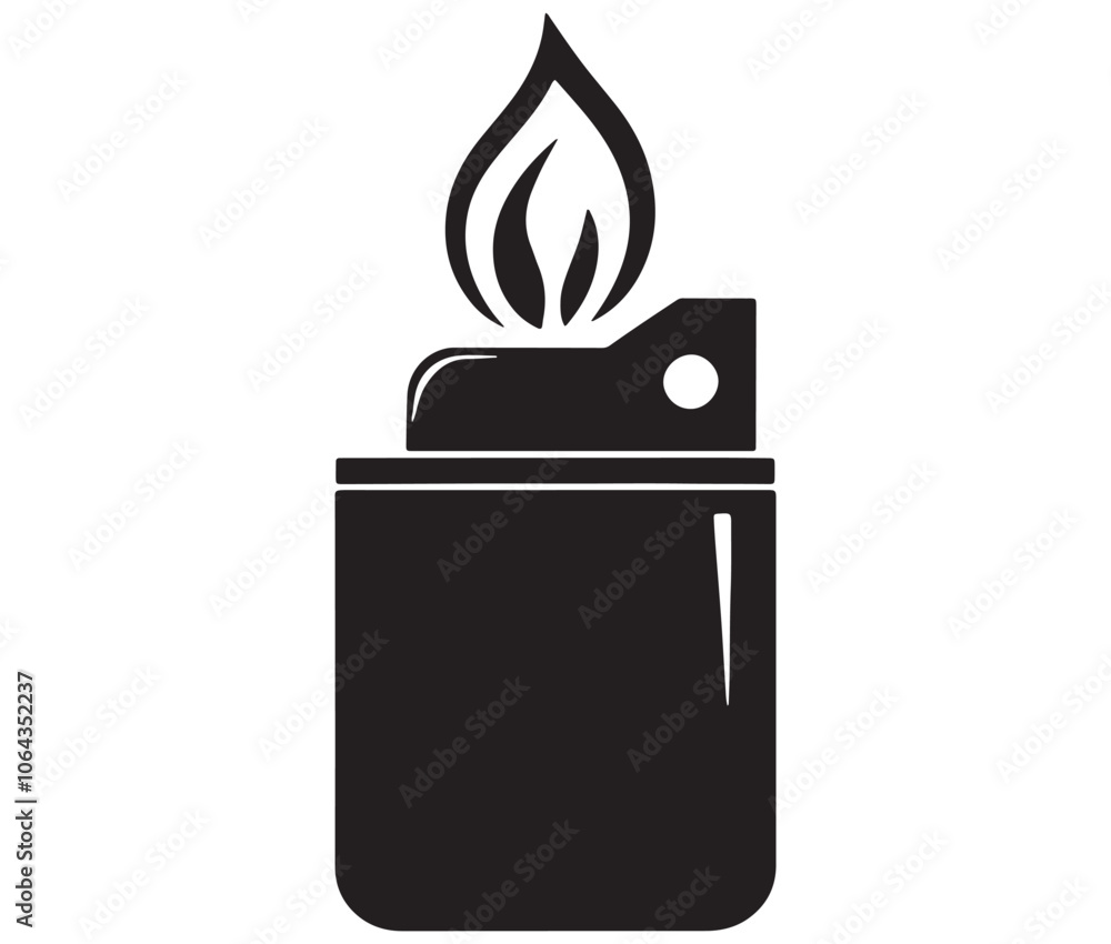 Gas lighter vector illustration, Gas lighter isolated on white background, Lighter icon vector Gas lighter vector illustration, Gas lighter isolated on white background, Lighter icon vector