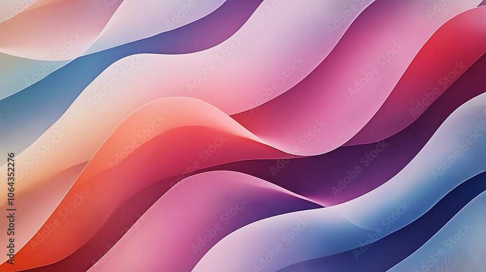 Abstract background with colorful wavy lines in a gradient of red, pink, blue, and purple. Abstract background with colorful wavy lines in a gradient of red, pink, blue, and purple.