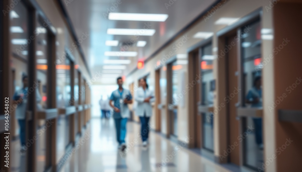 custom made wallpaper toronto digitalMedical and hospital corridor ambiance, with working doctors and nurses, Healthcare center