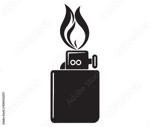 Gas lighter vector illustration, Gas lighter isolated on white background, Lighter icon vector