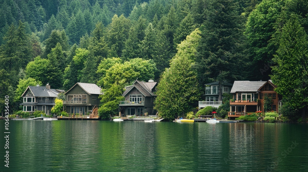 Tranquil Waterside: Homes Adorned by Trees, Hills, and the Serenity of Lakes . Tranquil Waterside: Homes Adorned by Trees, Hills, and the Serenity of Lakes .