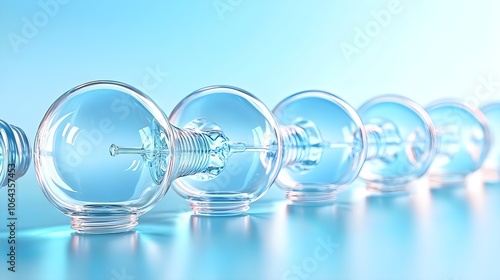 Wallpaper Mural Glass Lightbulbs Row Blue Background Torontodigital.ca