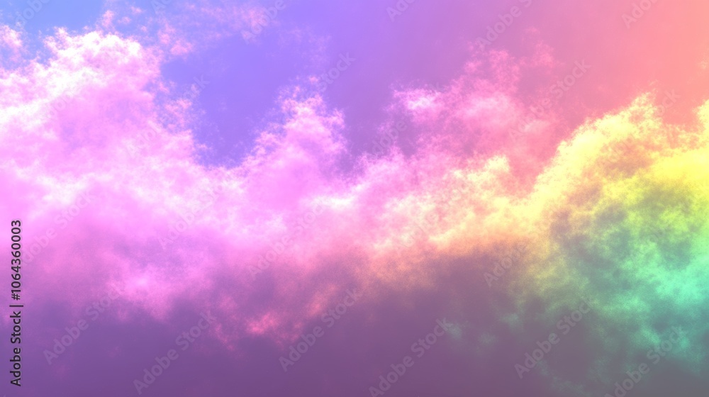 Obraz premium Colorful Sky with Fluffy Clouds and Dreamy Pastel Hues