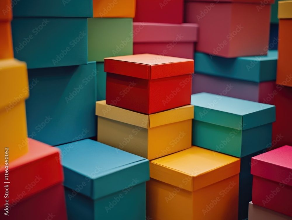 Obraz premium Colorful Gift Boxes Stack
