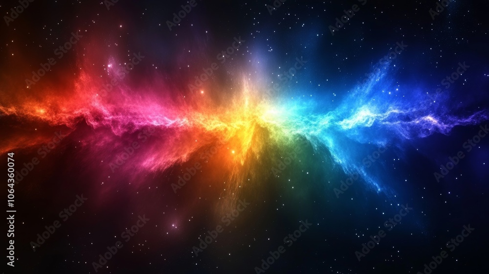 Obraz premium Colorful Nebula in Deep Space with Stars Galaxy Art