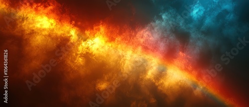 Abstract Sky with Vivid Orange, Yellow, and Blue Colors