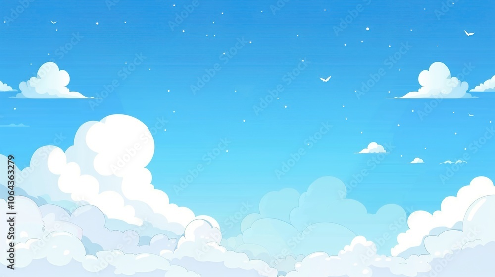 Serene Blue Sky and White Clouds - A Comforting Vista Serene Blue Sky and White Clouds - A Comforting Vista