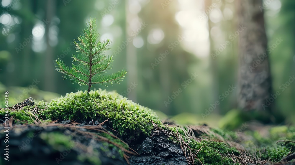 Macro of tiny wild moss patch, deep green tones, delicate forest wilderness Macro of tiny wild moss patch, deep green tones, delicate forest wilderness