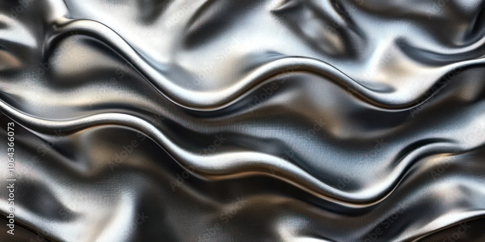 Abstract Wavy Silver Metallic Surface with Texture Abstract Wavy Silver Metallic Surface with Texture