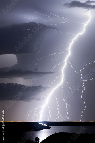 lightning bolt. Lightning flash bolt or thunderbolt. Black lightning or magic power blast storm. Thunder and lightning isolated on black background