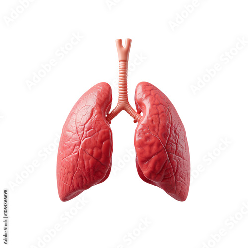 Realistic 3D model of human lungs with detailed anatomy