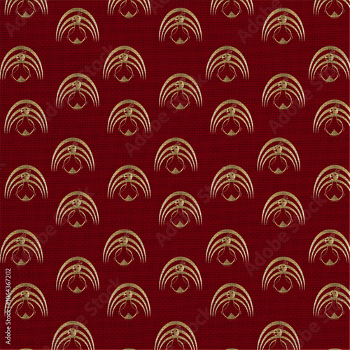 Pattern of peacocks with dorado.