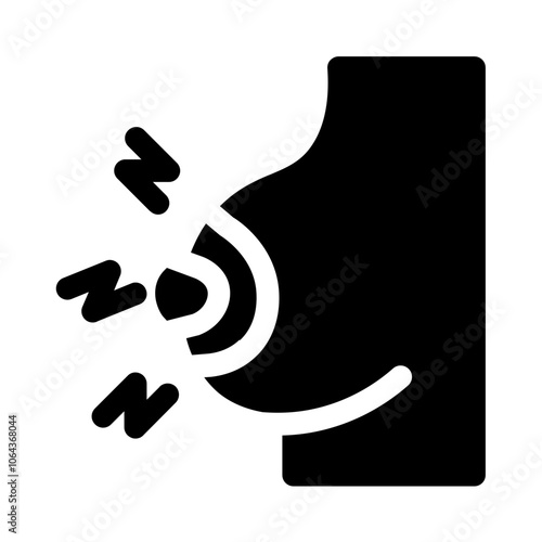 tingling sensation icon with glyph style, perfect for user interface projects