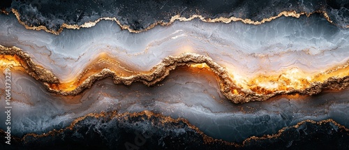 Panel kuchenny z motywem Abstract Marble Texture with Golden Veins and Glitter