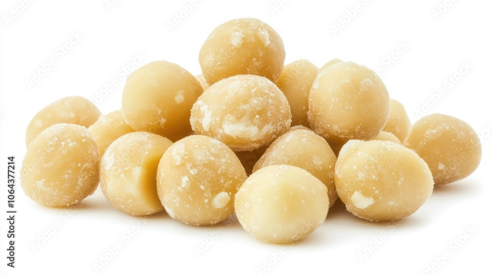 Delicious White Chocolate Coated Nuts on Display Delicious White Chocolate Coated Nuts on Display