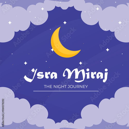 Isra miraj 2025 the night journey greetings card background