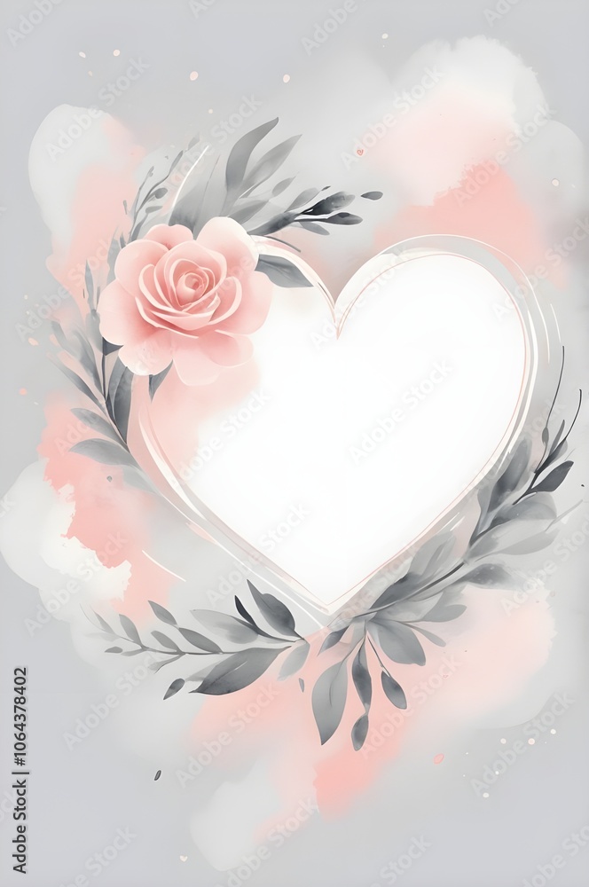 Valentines Abstract watercolor invitation card Valentines Abstract watercolor invitation card