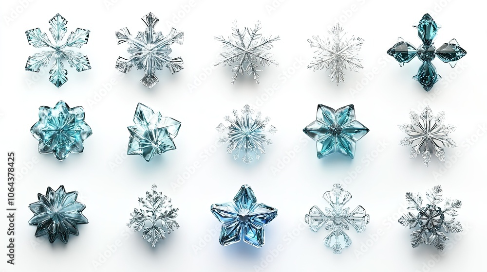 Clear Ice Snowflakes Art Collection Clear Ice Snowflakes Art Collection