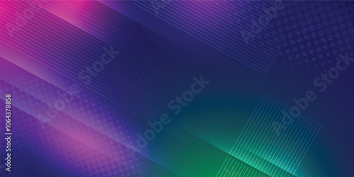 Blue abstract background in vector illustration with glow and lights, with parallel lines, bright geometric shape, design futuristic and elegant.