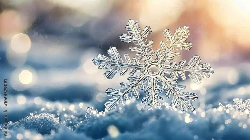A close-up of a delicate snowflake resting on soft snow, capturing the intricate details and shimmering light, evoking a sense of winter beauty and tranquility. A close-up of a delicate snowflake resting on soft snow, capturing the intricate details and shimmering light, evoking a sense of winter beauty and tranquility.