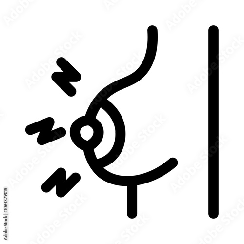 tingling sensation icon with line style, perfect for user interface projects