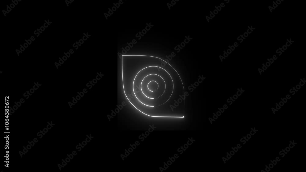 Human eye icon glowing neon eye icon animation black background. 4k video Human eye icon glowing neon eye icon animation black background. 4k video