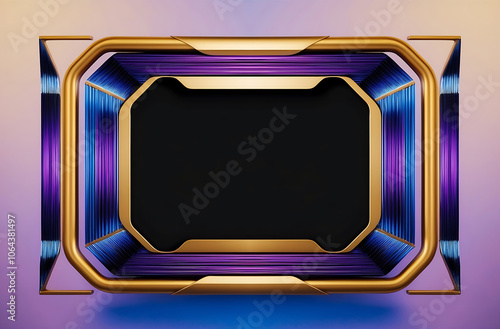 Golden and Purple Geometric Frame