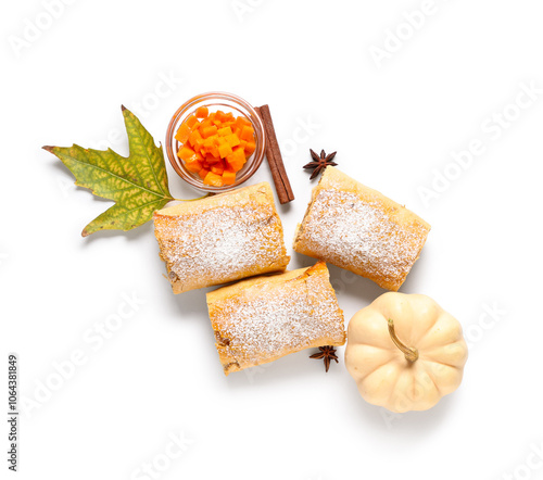 Sweet pumpkin strudel pastr...