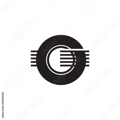O guitar o logo design illustration