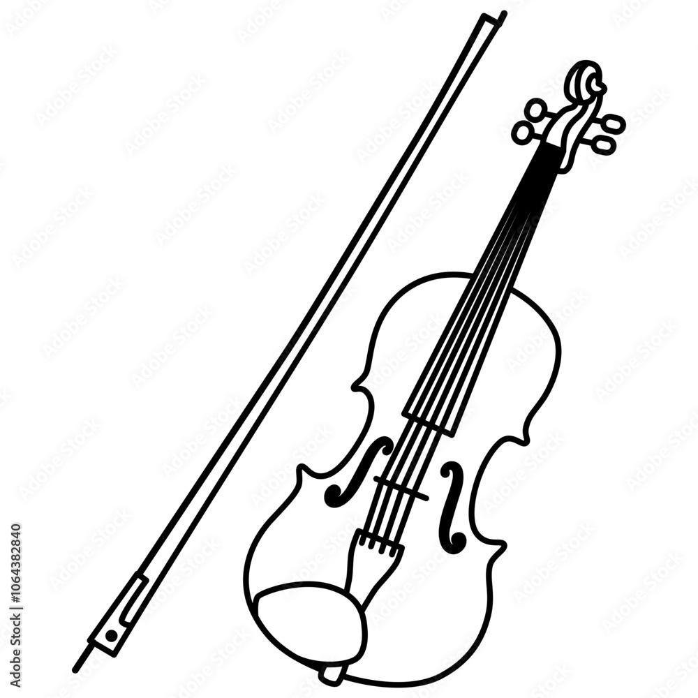 Fototapeta premium Violin Outline Icon