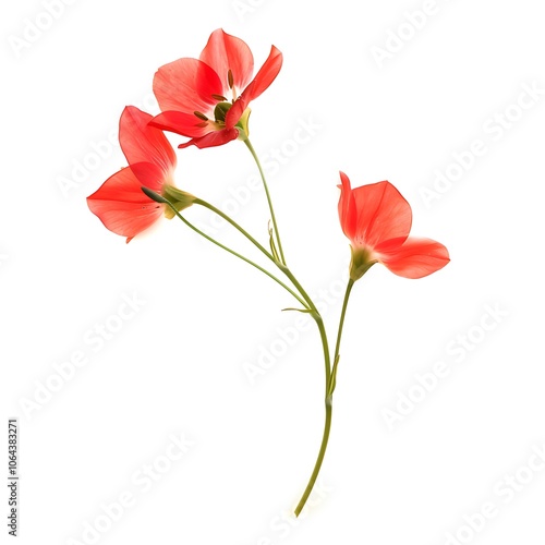 Touch-me-not Flower isolated on white background.close up.