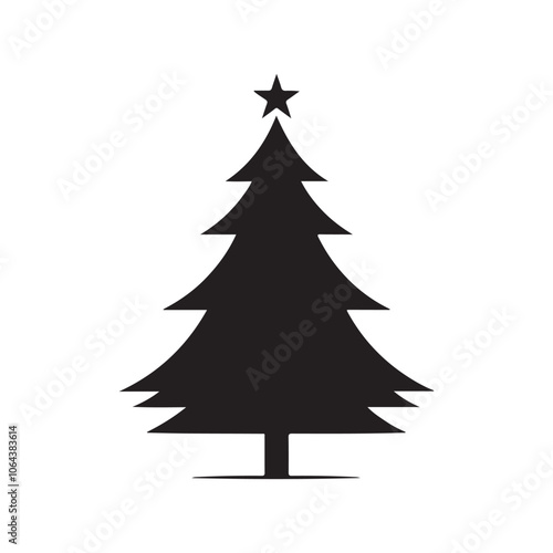 Isolated Christmas Tree Icon on White Background - Vector Illustration.