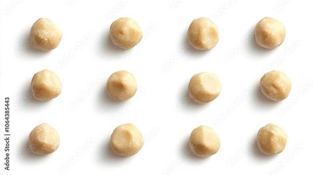 Unique Arrangement of Round Art Objects on White Background Unique Arrangement of Round Art Objects on White Background