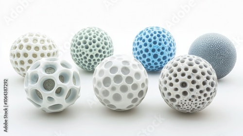 Abstract 3D Spheres with Unique Textures and Patterns